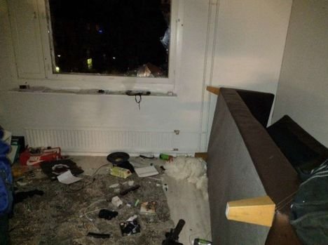 Kuvat: 19-vuotias vuokralainen aiheutti täystuhon asunnossa – televisio lensi ikkunasta pihalle