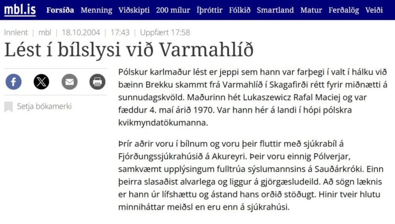 Sj&oacute;nvarpsstjarna rifjar upp hr&aelig;&eth;ilegt b&iacute;lslys vi&eth; Varmahl&iacute;&eth; &thorn;ar sem f&eacute;lagi hennar l&eacute;st &ndash; &bdquo;&Eacute;g bar&eth;ist vi&eth; sektarkennd&ldquo;